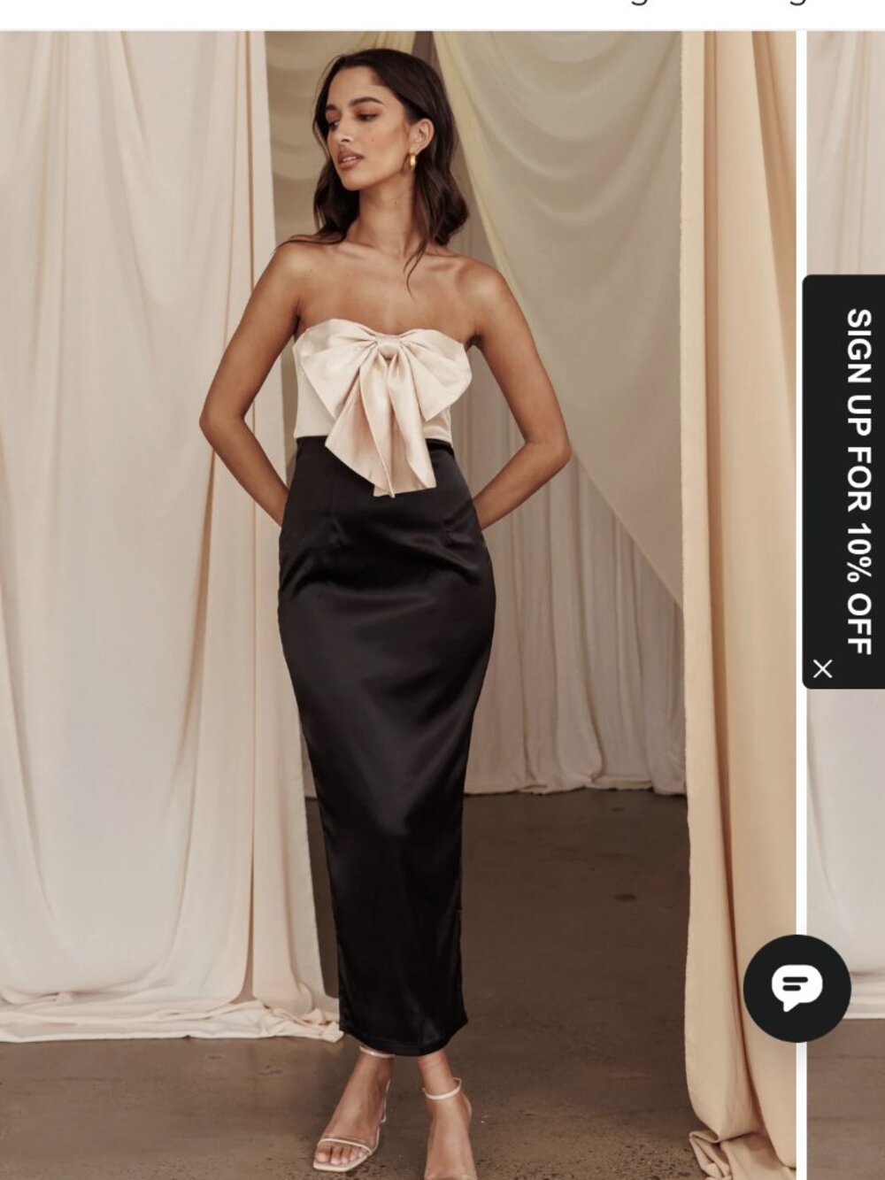 BNWT selfie leslie coquette bow bust midi dress